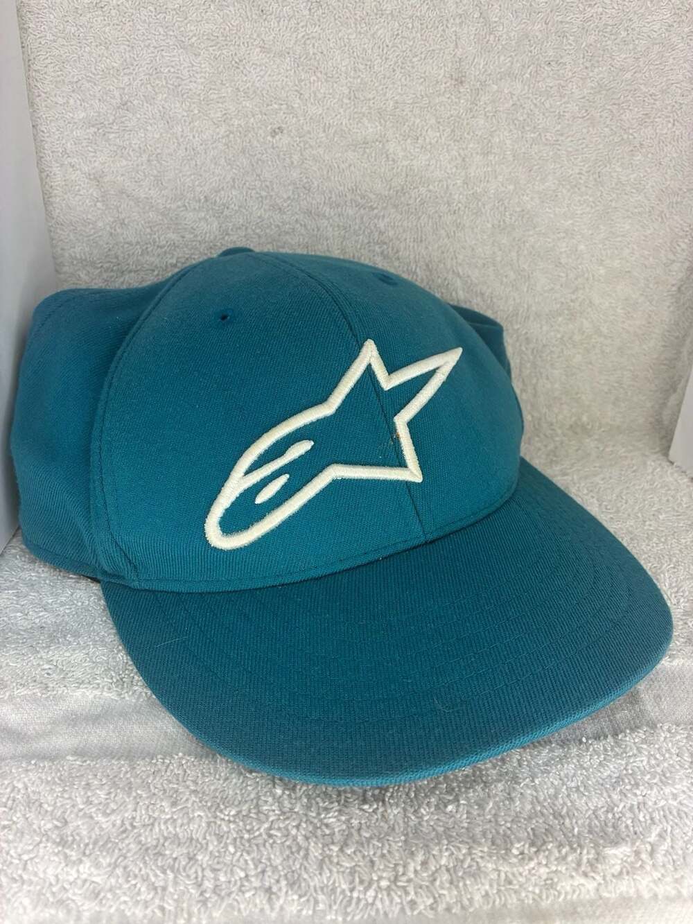 Alpinestars Teal 210 Fitted Curved Brim Baseball Hat Size S/M
